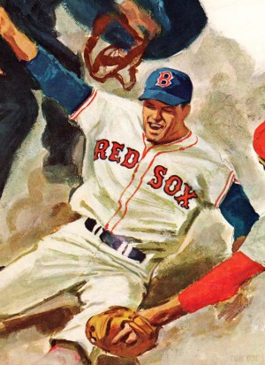 Boston Red Sox Slide Baseball Wall Art Print